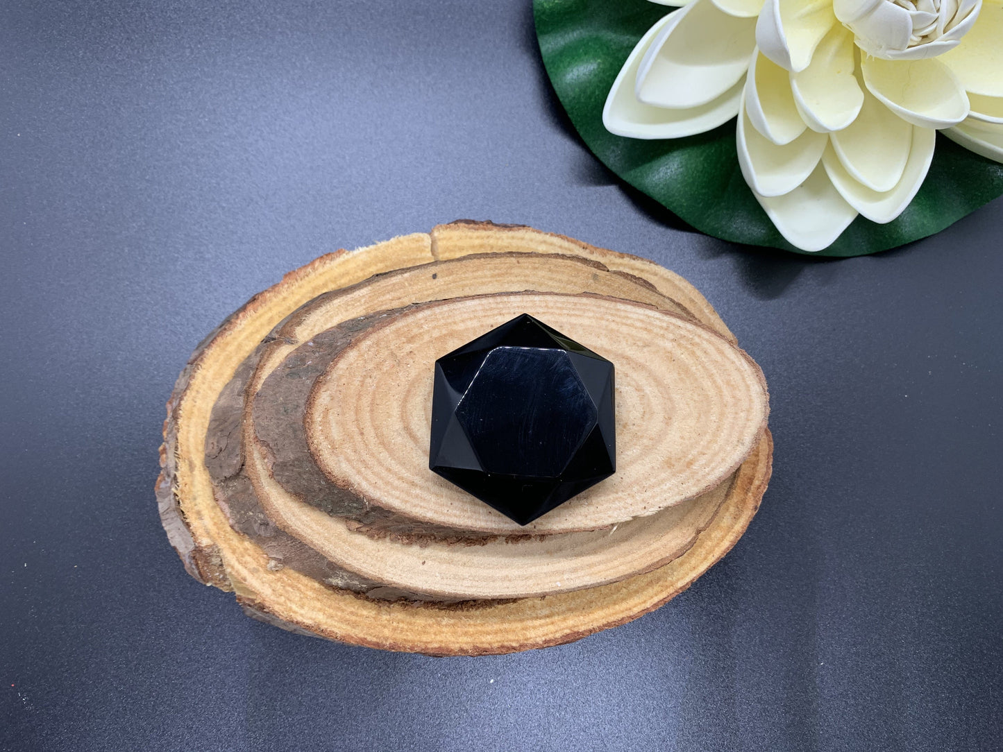Black Obsidian Hexagonal Meditation Stone
