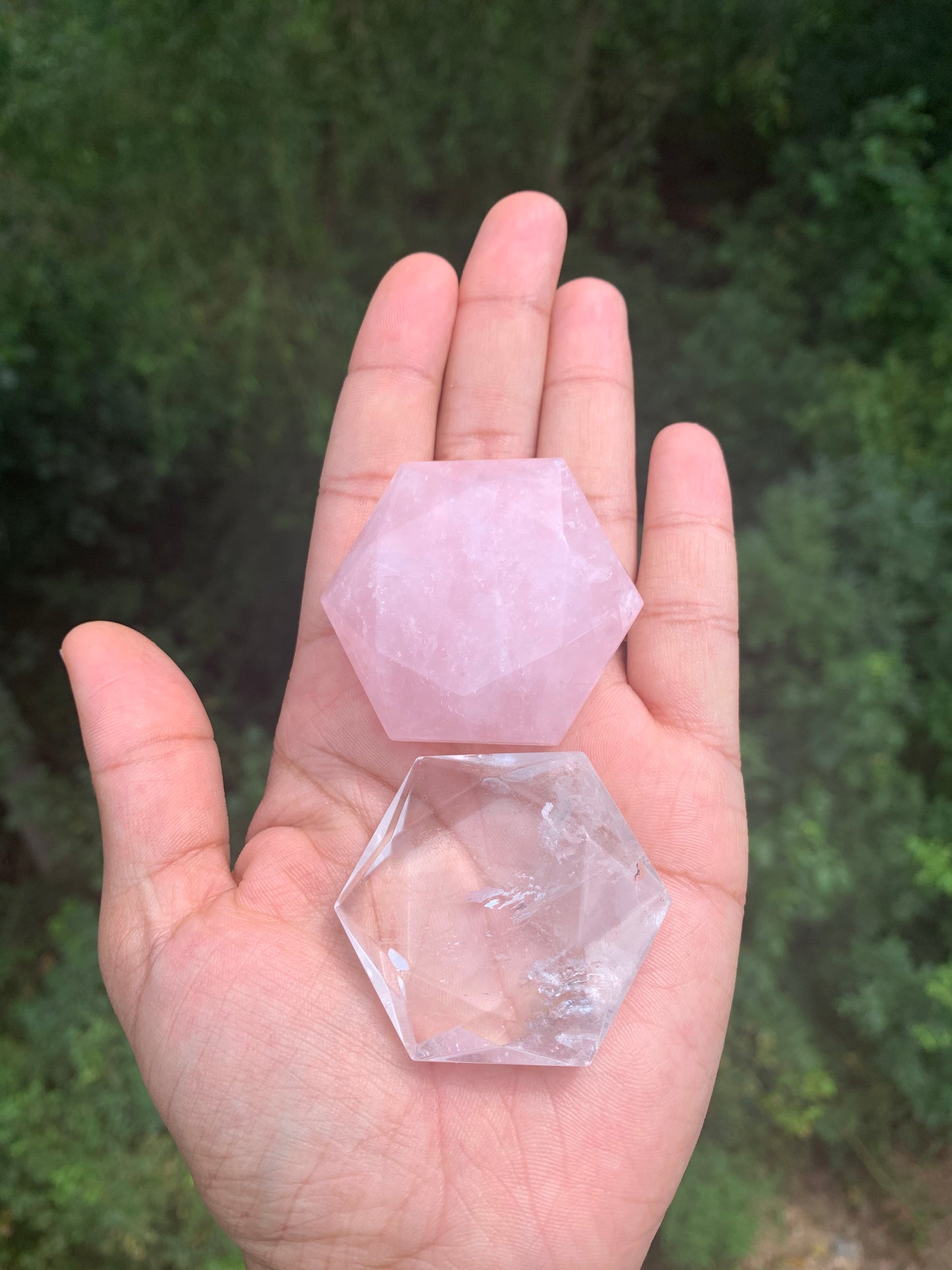 Clear Quartz Crystal Hexagonal Meditation Stone