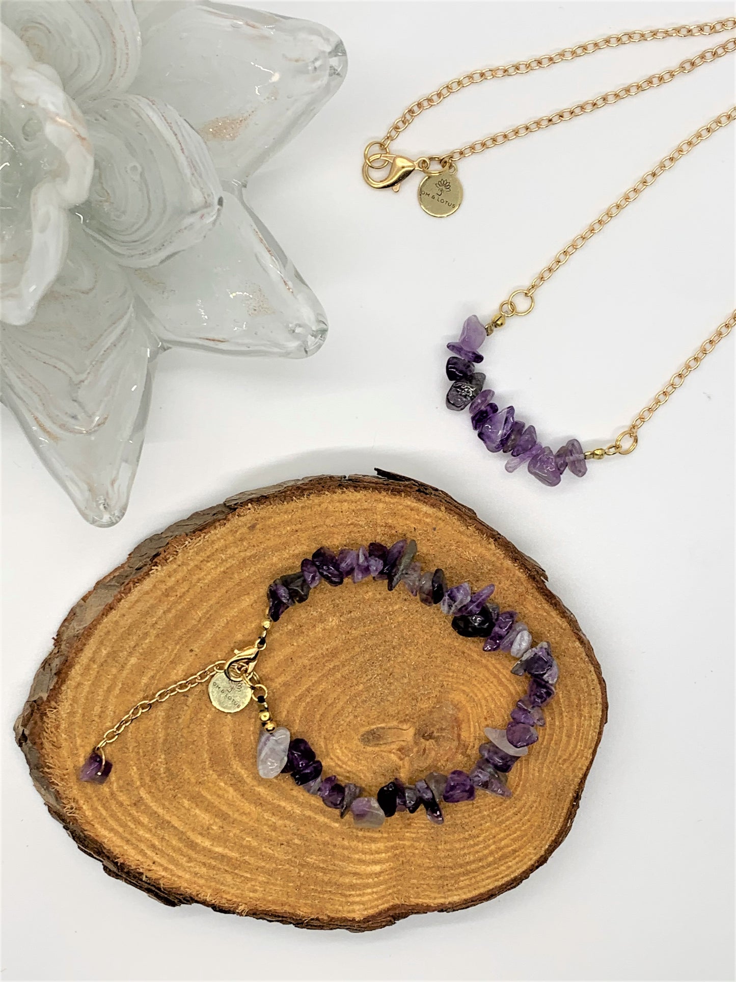 Amethyst Chip Chained Set