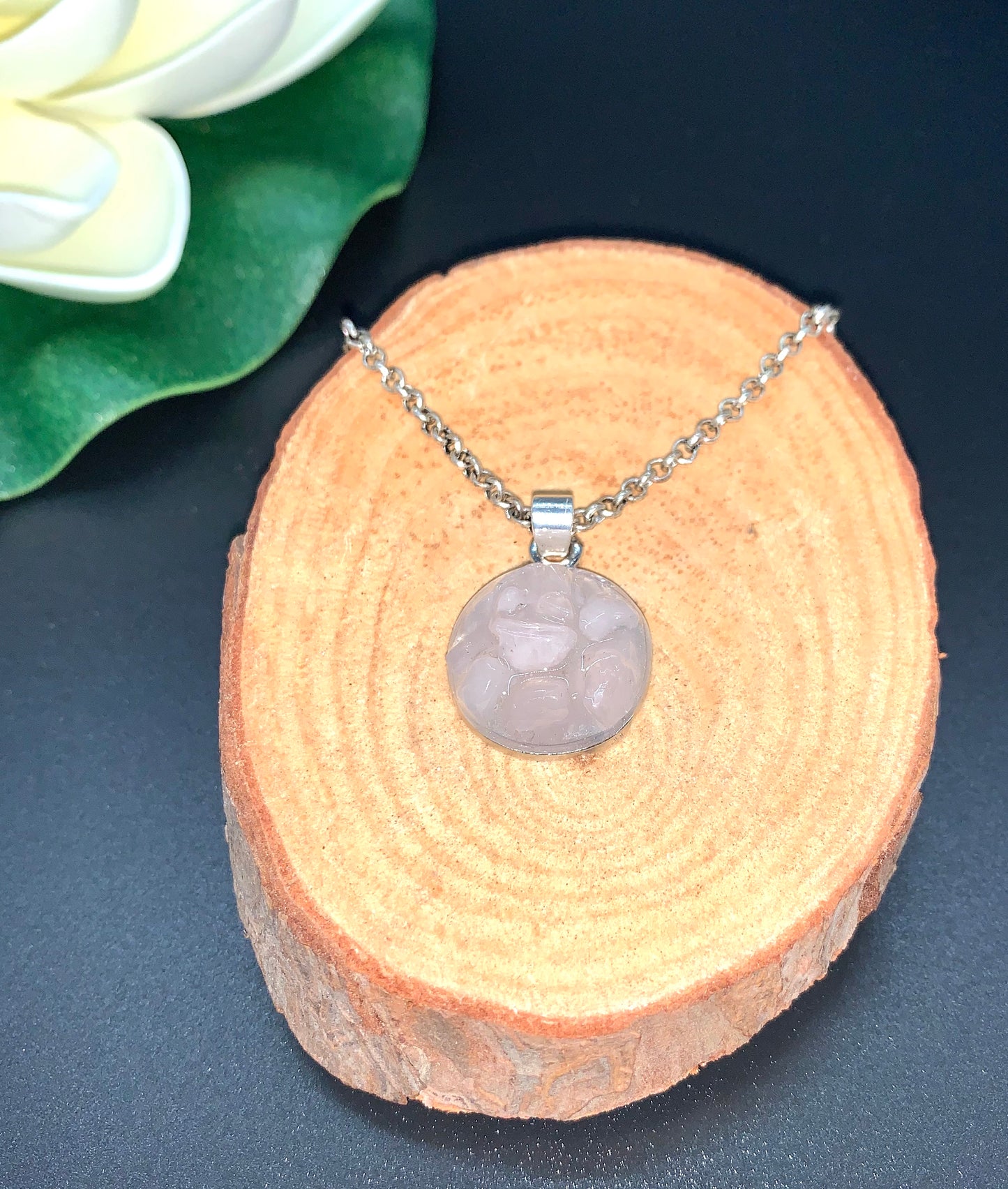 Rose Quartz Healing Crystal Pendant