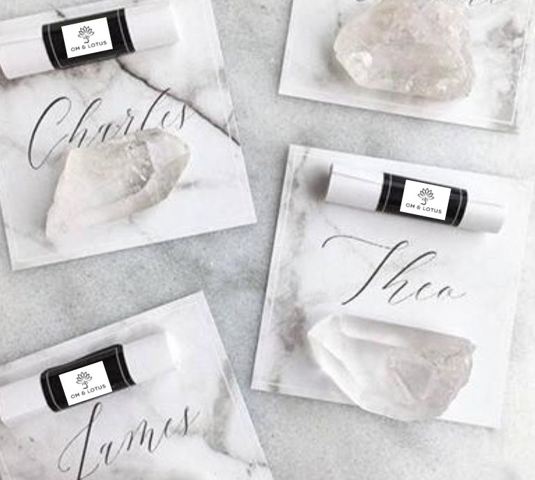 Divine Crystal Favors and Name Place Holder - 50 count