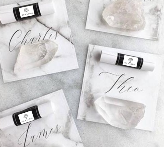 Divine Crystal Favors and Name Place Holder - 25 count