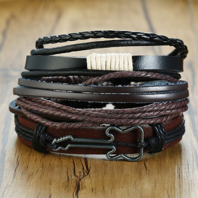 Braided Wrap Leather Bracelets